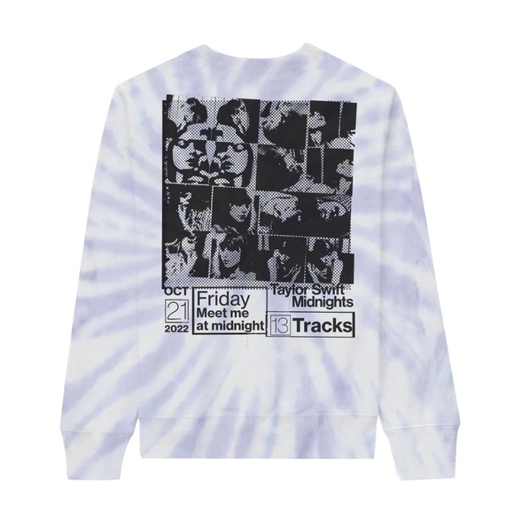 Taylor Swift Tops - TAYLOR SWIFT MIDNIGHTS‎ LAVENDER TIE DYE CREWNECK
